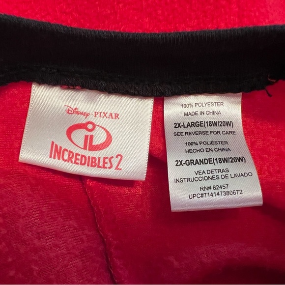 Incredibles 2 Disney Pixar Pajama Costume Onsie Adult Women’s 2X Mrs. Incredible - Picture 4 of 4